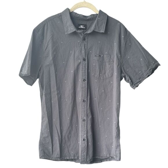 O’Neill Men’s Short Sleeve Button-Down Slate Gray Size L - Picture 1 of 5